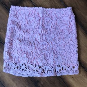 Pink crochet skirt